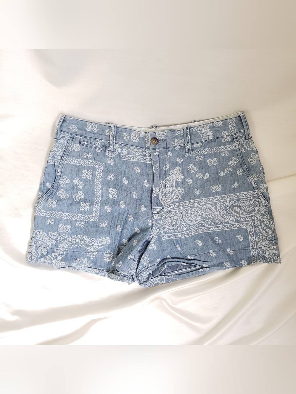 Polo Ralph Lauren Women's Bandana Print Shorts - Chambray Blue Womens 6 Small